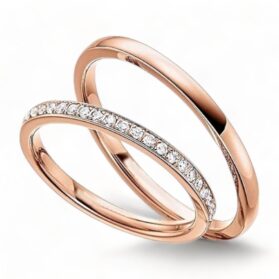 rozé arany karikagyűrű pár