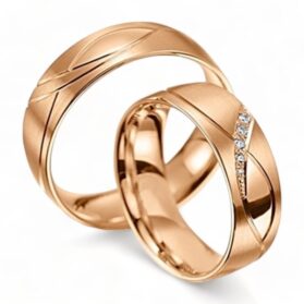 Rozé arany karikagyűrű pár
