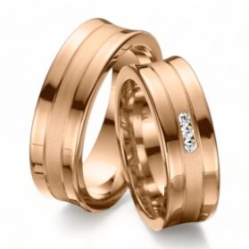 rozé arany karikagyűrű pár