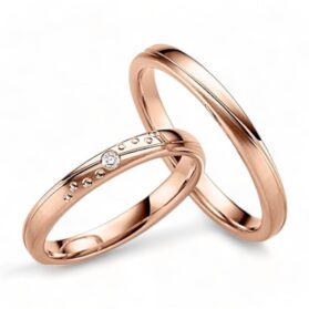 Rozé arany karikagyűrű pár