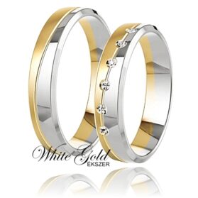 többszínű arany karikagyűrű, jegygyűrű pár